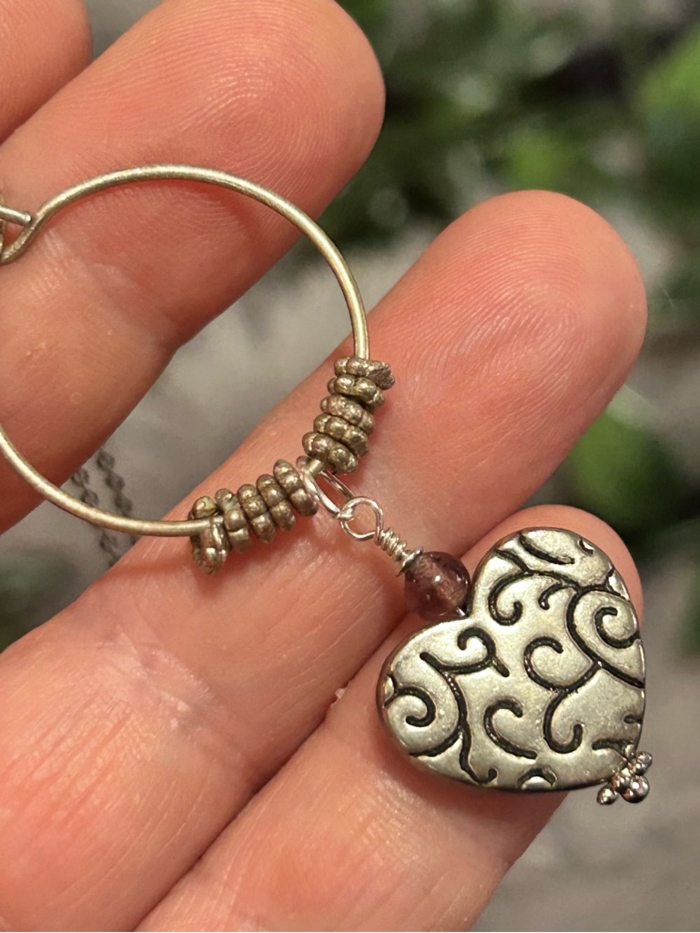 Handcrafted repurpose vintage heart pendant on chain necklace